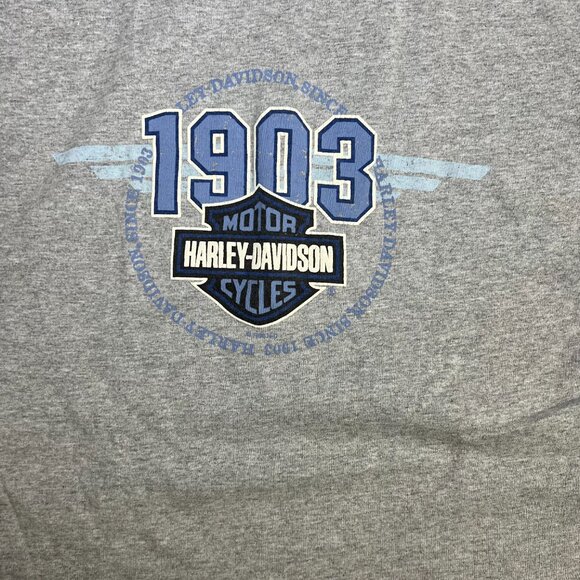 Vintage Harley Davidson 1903 Cropped Sweatshirt Gray Size L Upcycled Distressed - Picture 7 of 7
